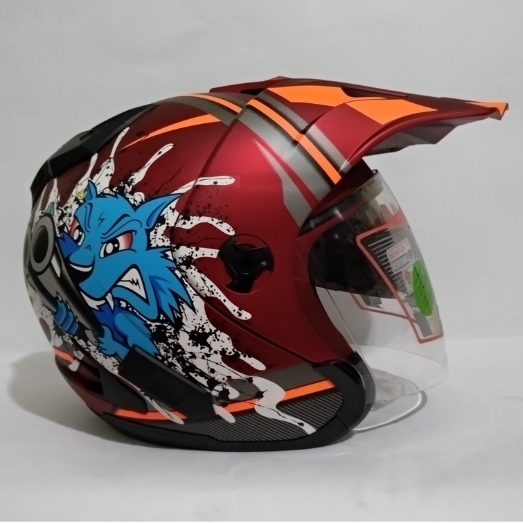 HELM  SHEL  ADV  MADGUN   CANDY RED  DOFF  ORANGE  FLUO    SEMI CROSS