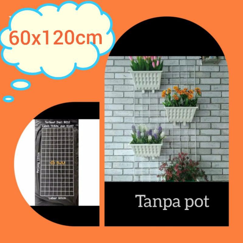 Ram Besi 60 x 100 cm rak pot bunga buat gantung pot dinding