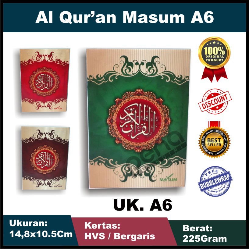 Al-Quran / Al Quran / Qur'an Wakaf Murah (Ukuran A6 10.5 x 14.8 cm) - Masum