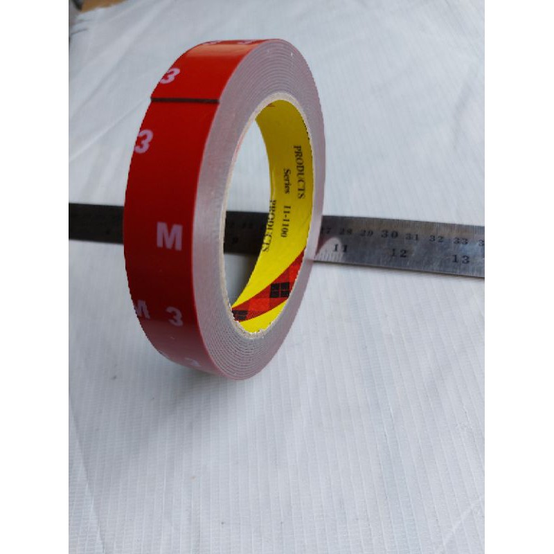 DOUBLE TAPE FOAM MERAH / LEM BOLAK BALIK 2CM X 425CM