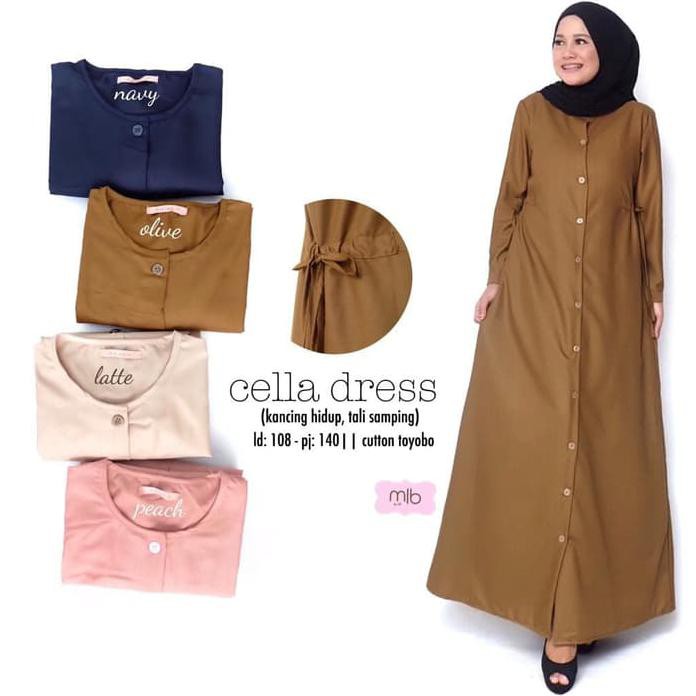 Terlaris Cella Dres Gamis Maxy Katun Toyobo Busui Simple Ori Termurah Shopee Indonesia