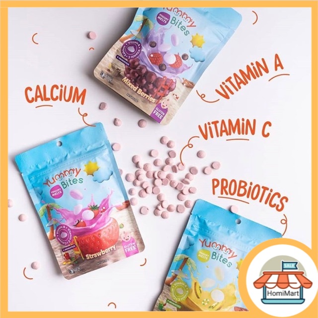 homimart I YUMMY BITES Yogurt Melts Yogurt Melt 20gr 20 gr / Yoghurt Anak Bayi