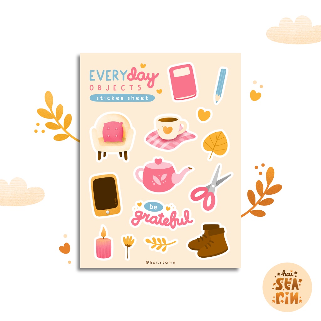 

STIKER EVERYDAY OBJECTS SERIES | Stiker Aesthetic | Stiker Jurnal Benda Sehari-hari | Aesthetic Cute Everyday Objects Sticker Journal