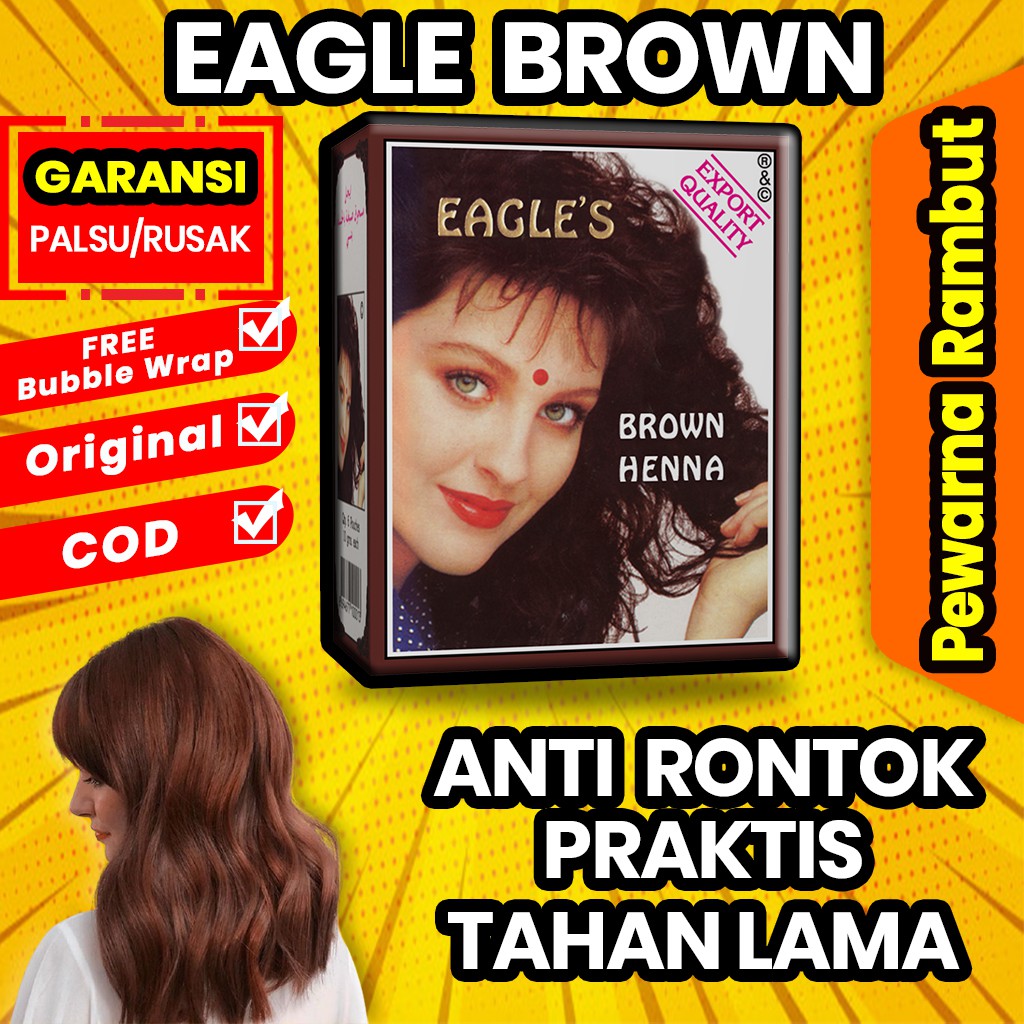 Cat Rambut Eagle Brown Hair Color Sachetan | Pewarna Rambut Warna Coklat Alami | Semir Rambut India
