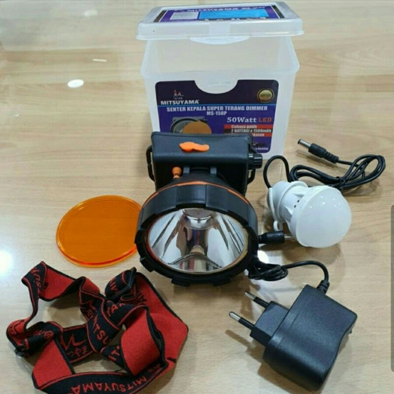 COD Senter Kepala Super Dimmer LED 50 Watt Head Lamp Mitsuyama MS-158P