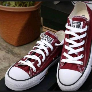 SEPATU CONVERSE PREMIUM COWOK CEWEK CLASSIC CT OX PENDEK MERAH MARUN