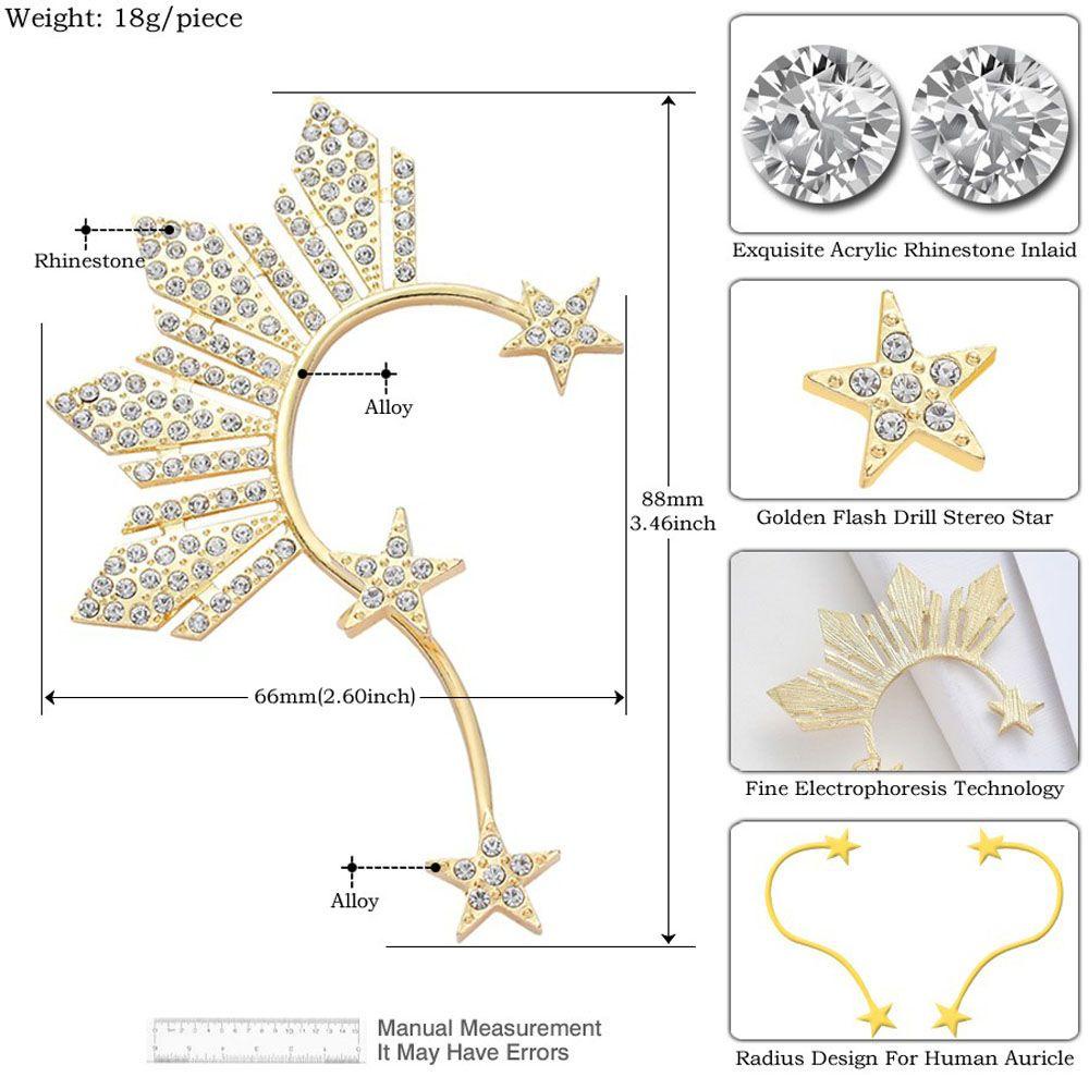 NICKOLAS1 Manset Telinga Wanita 1pcs Perhiasan Telinga Kanan Besar Anting Cewek