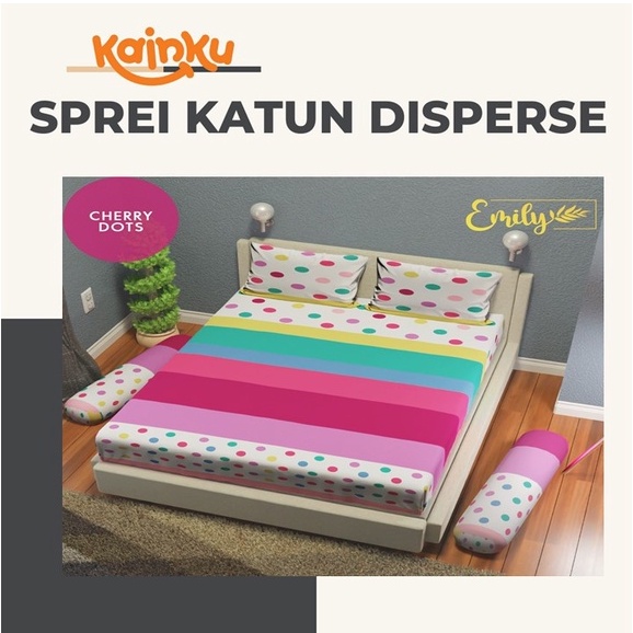 Sprei Homemade Micro Disperse Motif Cherry Dots &amp; Butter Flower pink fanta Tidur Nyenyak 100 120 160 &amp; 180