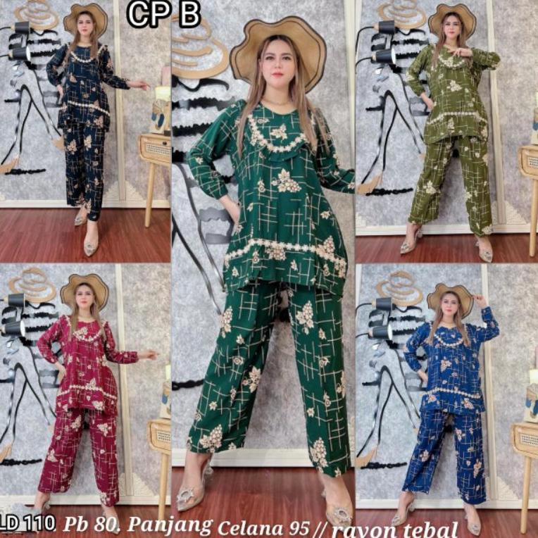 SETELAN CELANA PANJANG TUNIK LD 110 & LD 130/ETELAN CELANA KEKINIAN JUMBO ‑ Dk31au22q