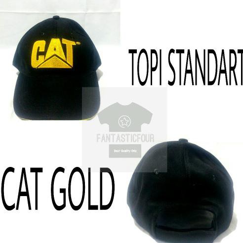 Hadir Topi Caterpillar Standart Cat Gold - Hitam Hemat