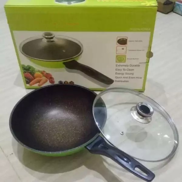 Happy call wok pan /HC Wok Teflon / Teplon 30 cm