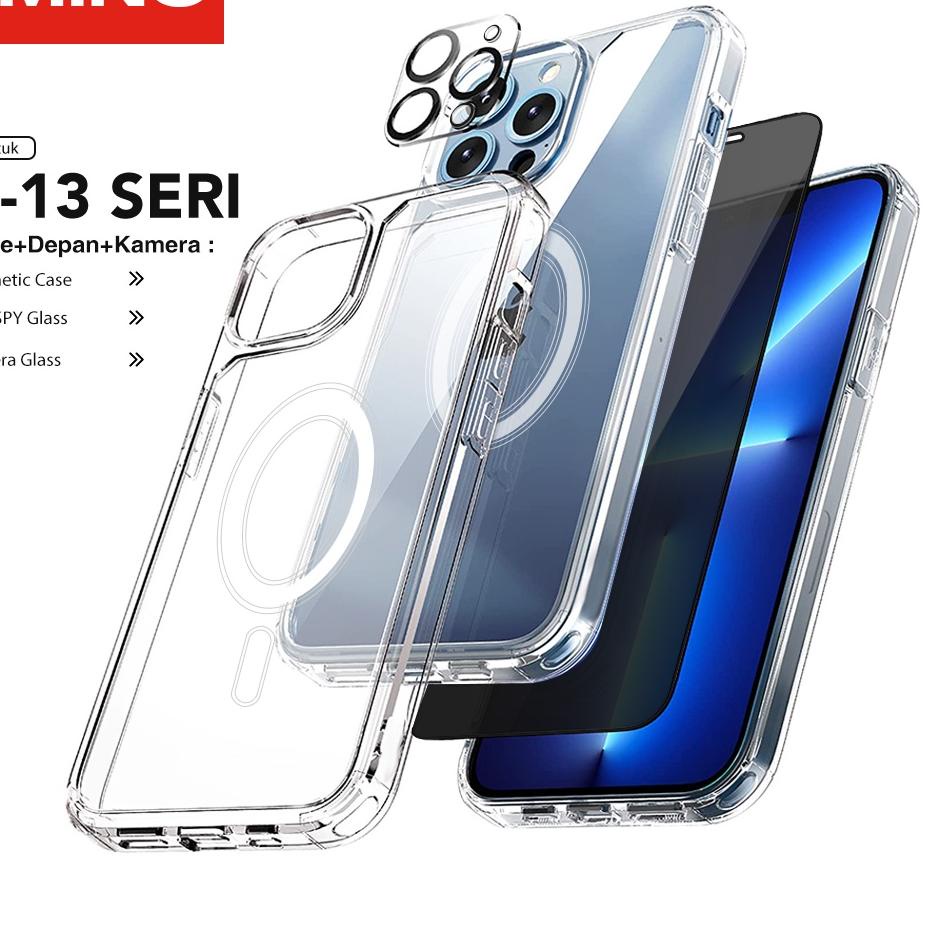Paling Diminati! Fullset Magnetic Case + Depan Anti SPY + Kamera Glass Untuk Iphone X XS XR XS MAX 1