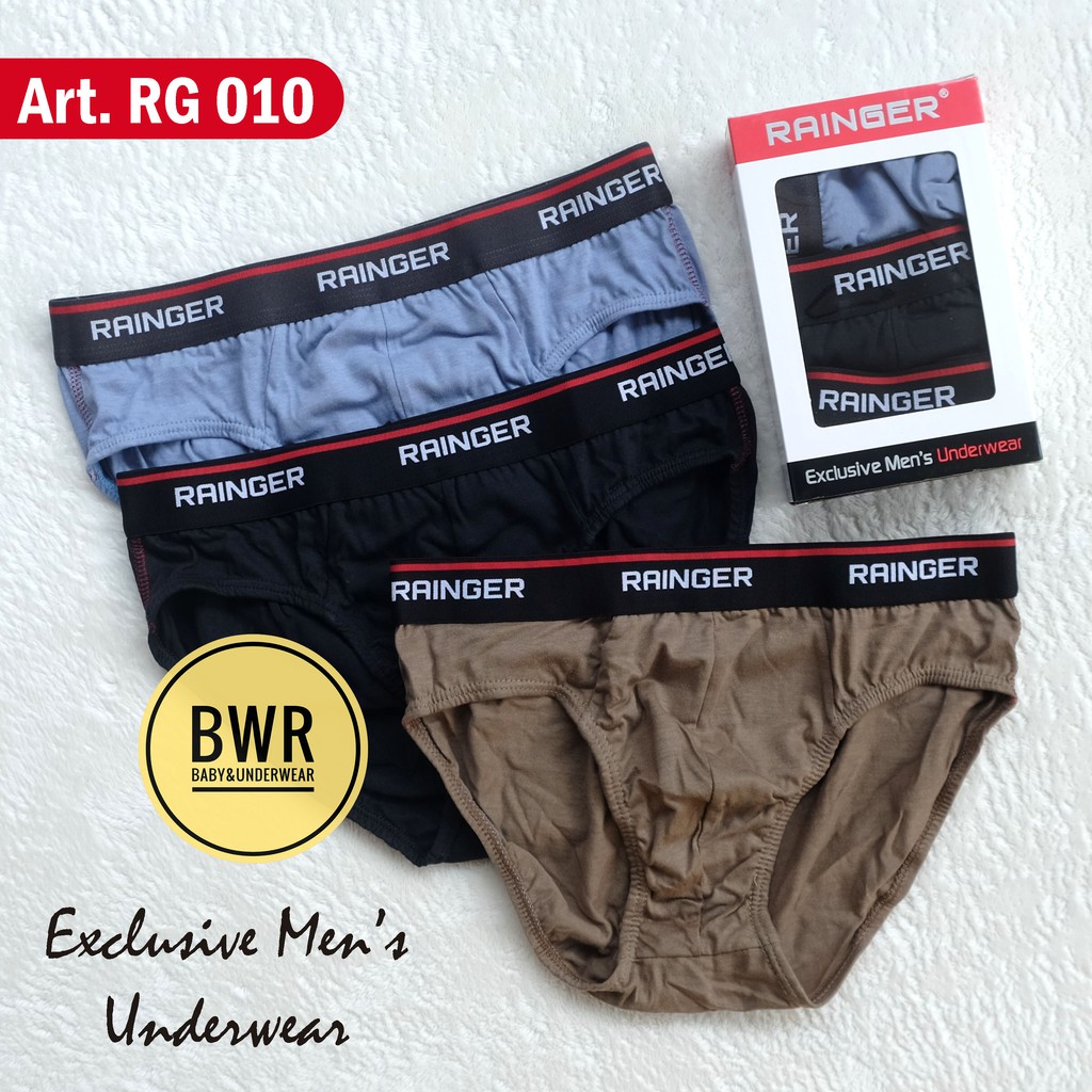 [3 pc] CD RAINGER RG-010 | Celana Dalam Pria Karet Boxer - Putih