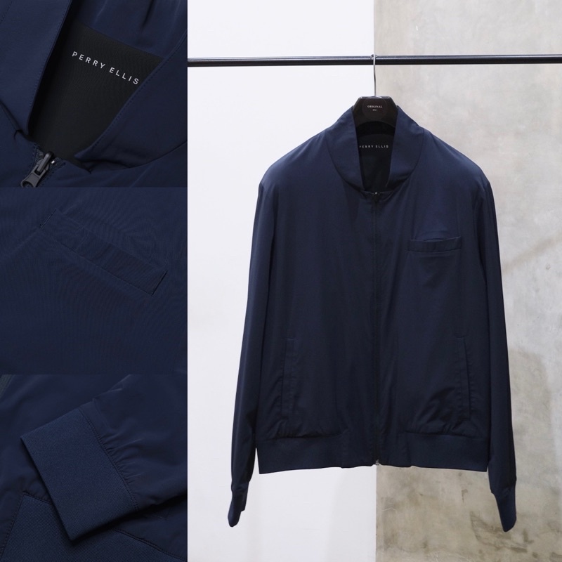 Jaket Perry Ellis Full Zip Jacket Navy PEL-JKT-02
