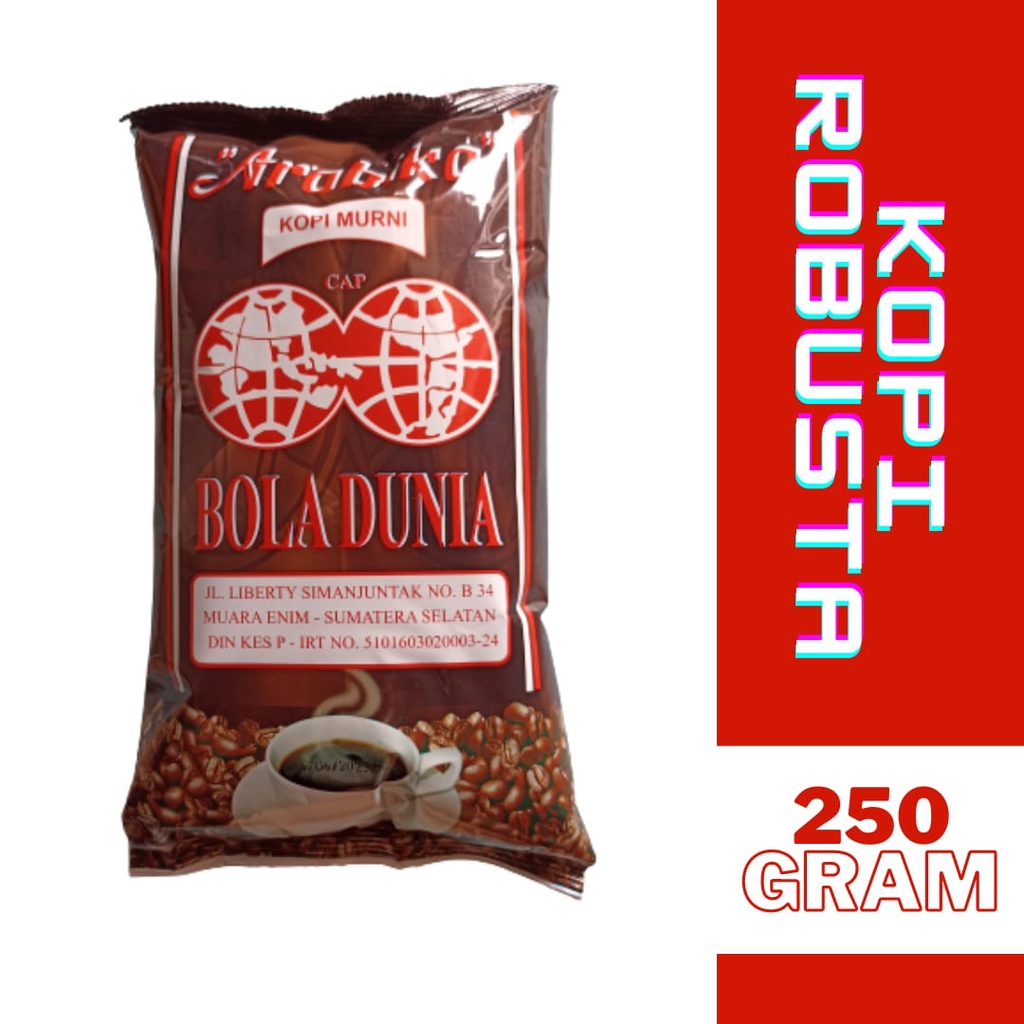 

Kopi Bubuk Cap Bola Dunia Muara Enim 250gr