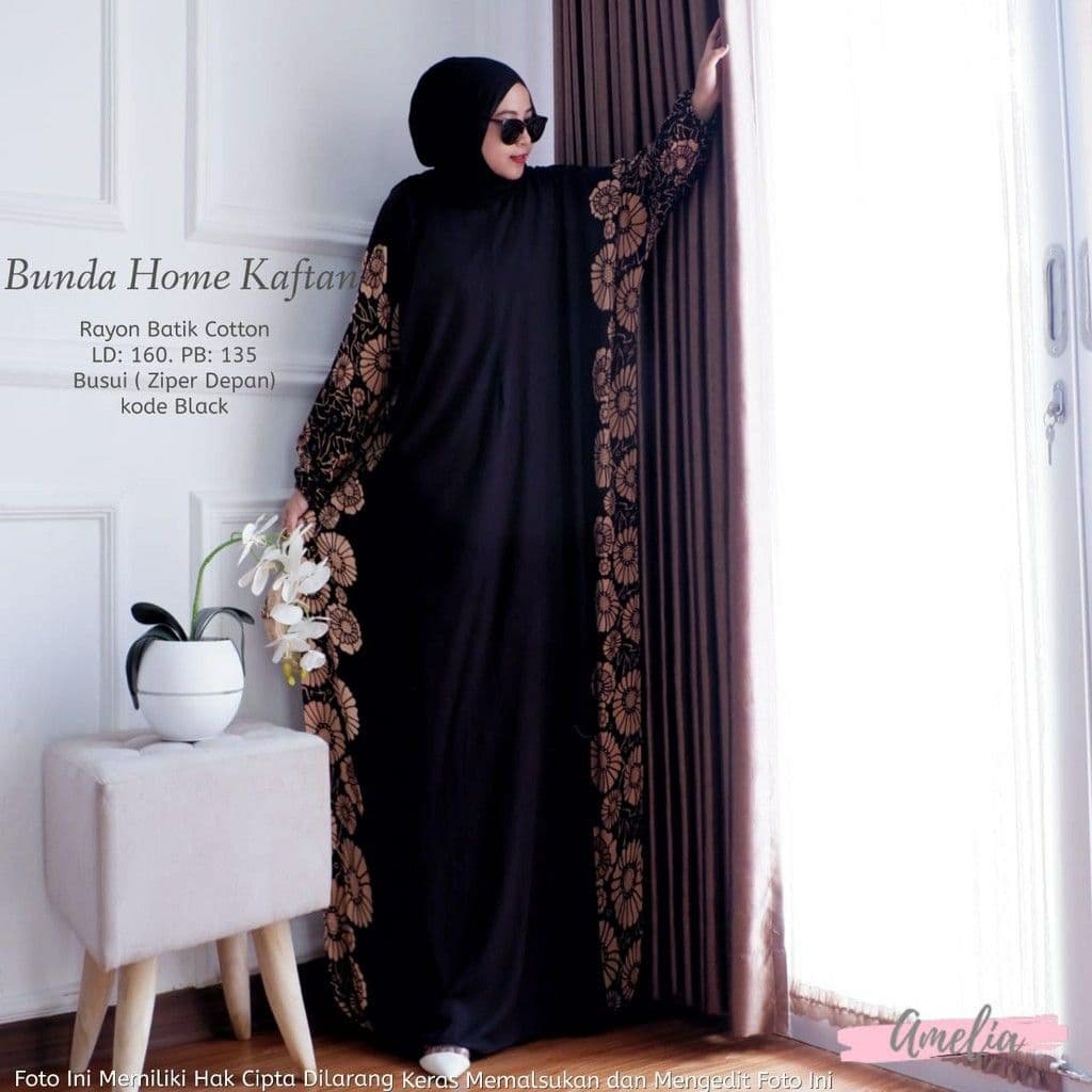 Kaftan Bunda  - Kaftan Wanita Jumbo Katun Rayon Batik Premium Busui Daster Gamis Batik Bigsize  Fashion Muslim Kekinian LD 180cm