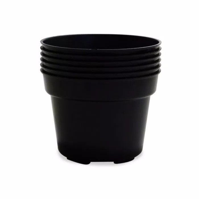 Unik Pot bunga plastik HITAM uk 25cm Limited