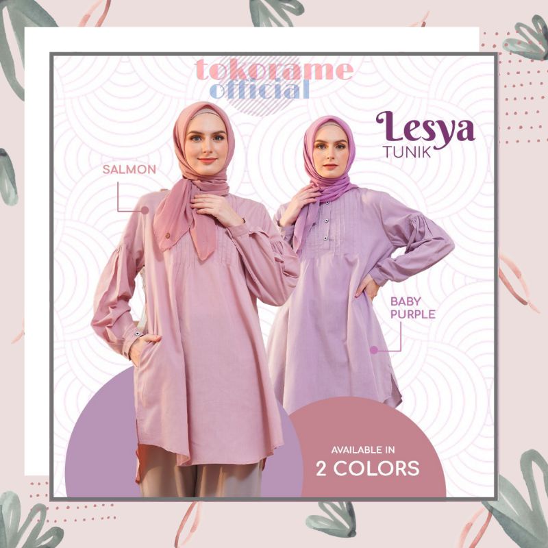 Baju Kerja Atasan Muslim Wanita Terbaru Lesya Tunik Original Mysure