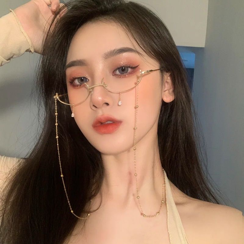 Kacamata myopia Tanpa Lensa Dengan frame Metal Untuk Kostum cosplay