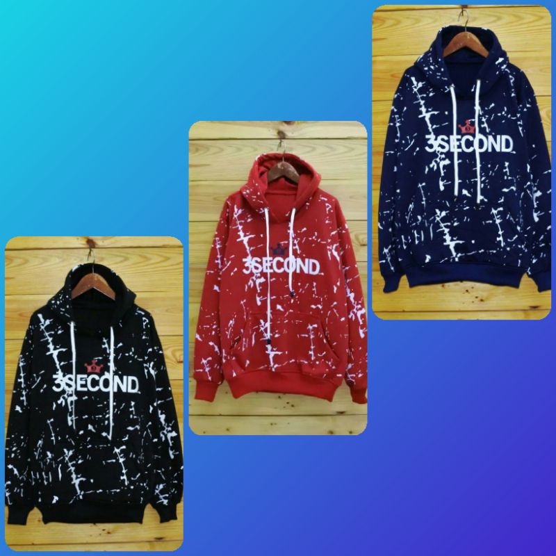 {bisa COD} Sweater Hoodie 3SECOND Abstrak Pullfrint Premium/Hoodie Distro Keren