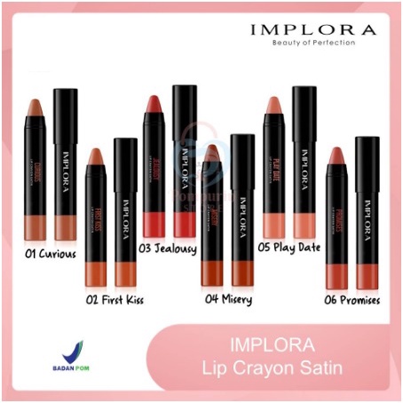 ✨SHASYA✨ IMPLORA LIP CRAYON SATIN - IMPLORA LIPSTICK - LIPSTIK ORIGINAL BPOM