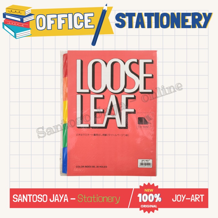 

Divider Loose Leaf B5 JOY-ART - Pembatas Binder B-5 Color Tabs Index
