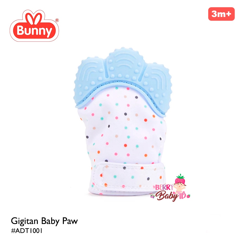 Lusty Bunny Mainan Gigitan Teether Bayi Paw Sarung Tangan Silicone LUS030 Pink Blue Berry Mart