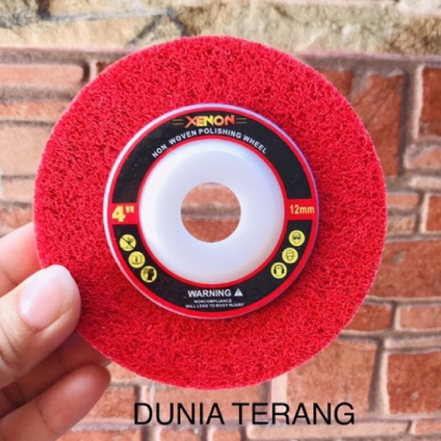 NON WOVEN Polishing Wheel XENON 4 in Merah - Wheel Polish 4in - Mata Gerinda Poles Grinda NonWoven