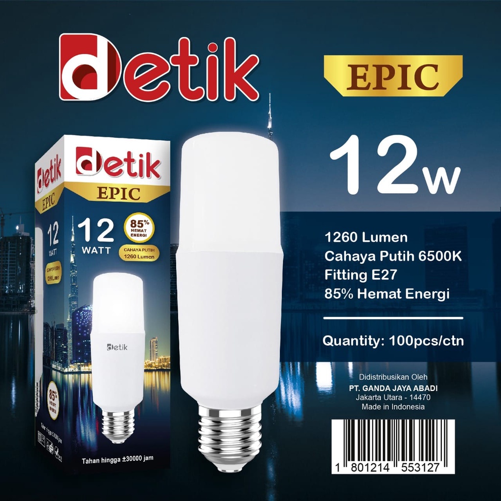 DETIK Epic Lampu LED Stick 3 Watt , 7 Watt , 12 Watt &amp; 15 Watt - Cahaya Putih