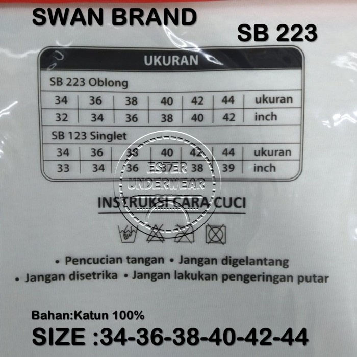 Rider Swan Brand Oblong SB 223 Putih ISI 1 Pcs