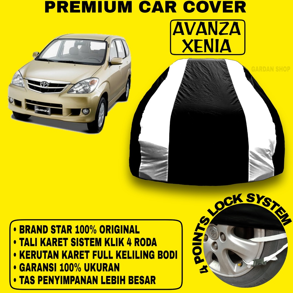 Body Cover AVANZA XENIA Sarung Strip SILVER Penutup Pelindung Selimut Bodi Mobil Xenia PREMIUM