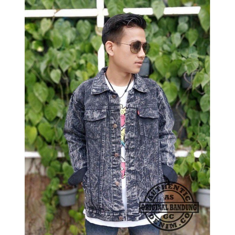 Jaket Jeans Denim Pria Jumbo Jaket Levis Cowok Oversize Premium Quality