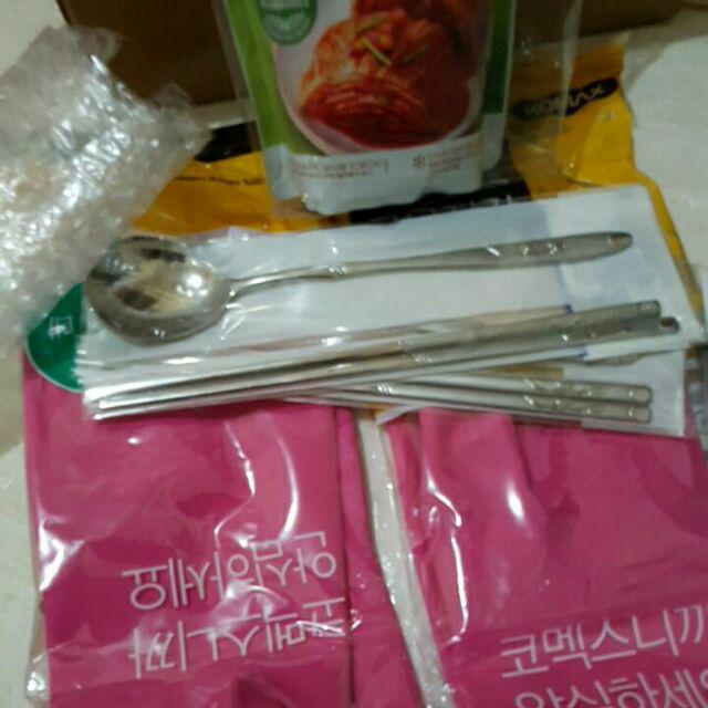 Sujeo Sendok Sumpit Korea Stainless Steel Motif Bunga (sendok + Sumpit) Korea