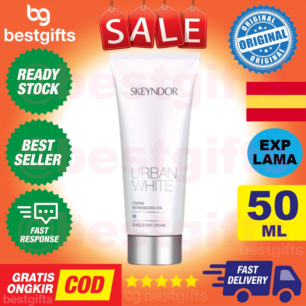 SKEYNDOR URBAN WHITE SHIELD DAY CREAM SPF 20 KRIM PELINDUNG KULIT WAJAH BINTIK BERNODA POLUSI 50 ML