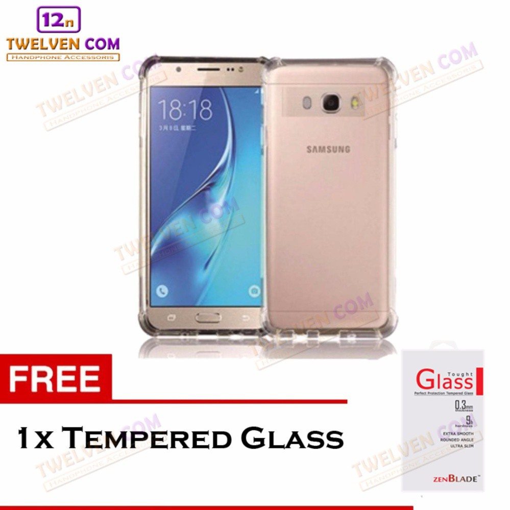 Anti Shock Anti Crack Softcase Casing for Samsung J2 - Free Tempered Glass