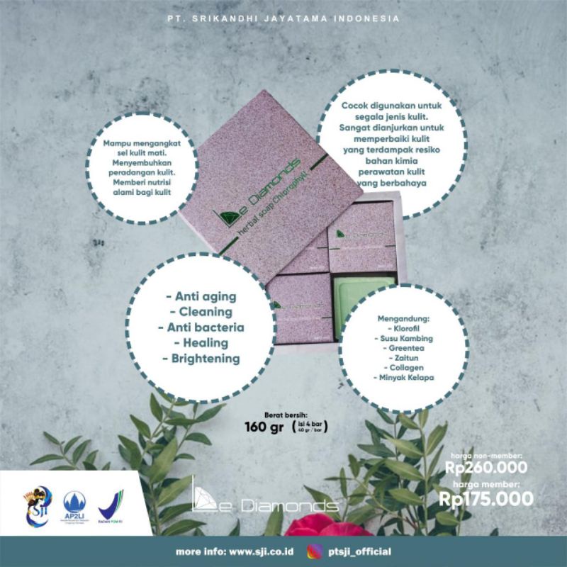 Le Diamonds Herbal Soap Chlorophyll