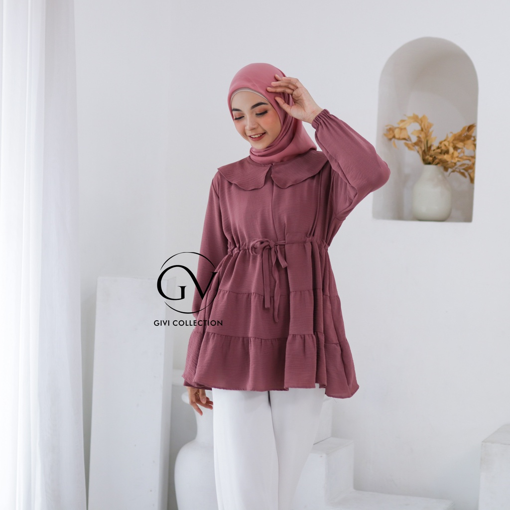 carla tunik crinkle | atasan crinkle | baju wanita terbaru