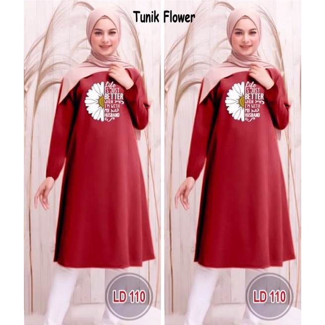 PIK - Tunik Flower XL / TUNIK WANITA/ PAKAIAN WANITA/ TUNIK MURAH