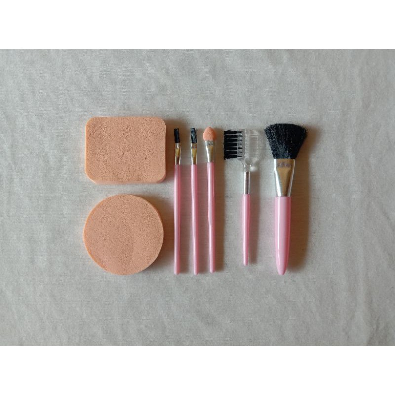 set alat makeup, brush set, brush makeup, spon brush set,kuas makeup,kias wajah,kuas set,kuas paket