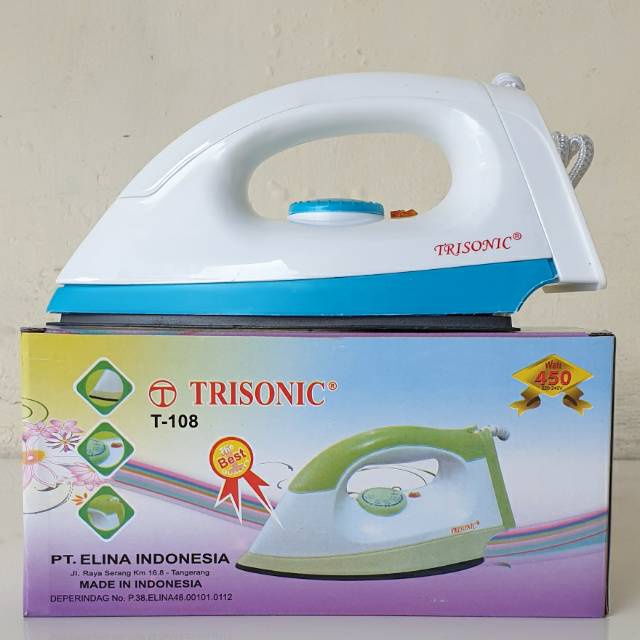 SETRIKA TRISONIC T 108 gosokan baju harga murah kualitas mewah BODY SPERTY PHILIPS NEW