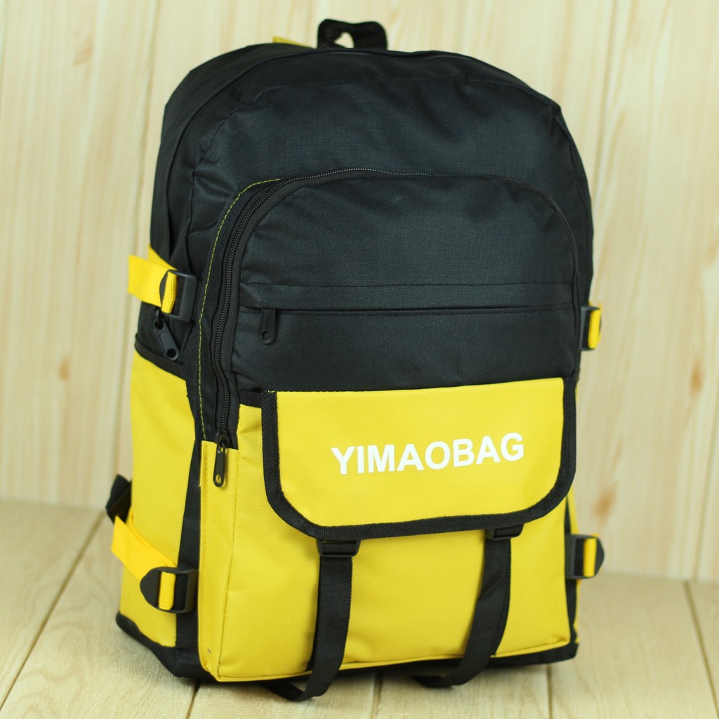 Tas Sekolah Ransel Remaja Yimaobag Kuning Fashionable Gendong Korean Stylish Tas Smp Perempuan Cantik Bahan Polyester Bisa COD Murah