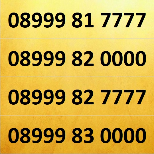 Nomor Cantik Kartu Tri - Three 11 Digit Kuartet A - 7777 - 0000
