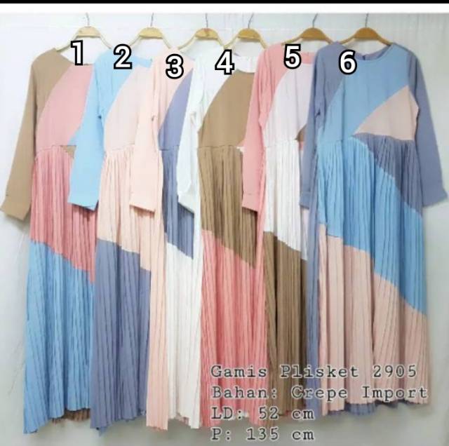 GAMIS PLISKET IMPORT CREPE TERBARU ORIGINAL