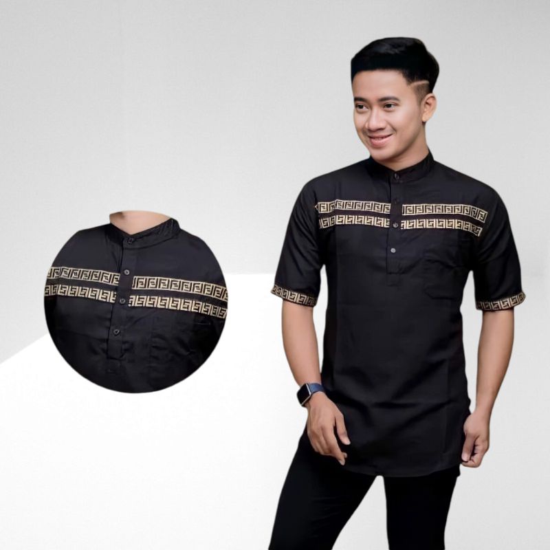 Baju Koko Kurta Pria Toyobo Import Pakaian Muslim Pria Koko Pakistan Lengan Pendek Kemeja Muslim Size M L XL