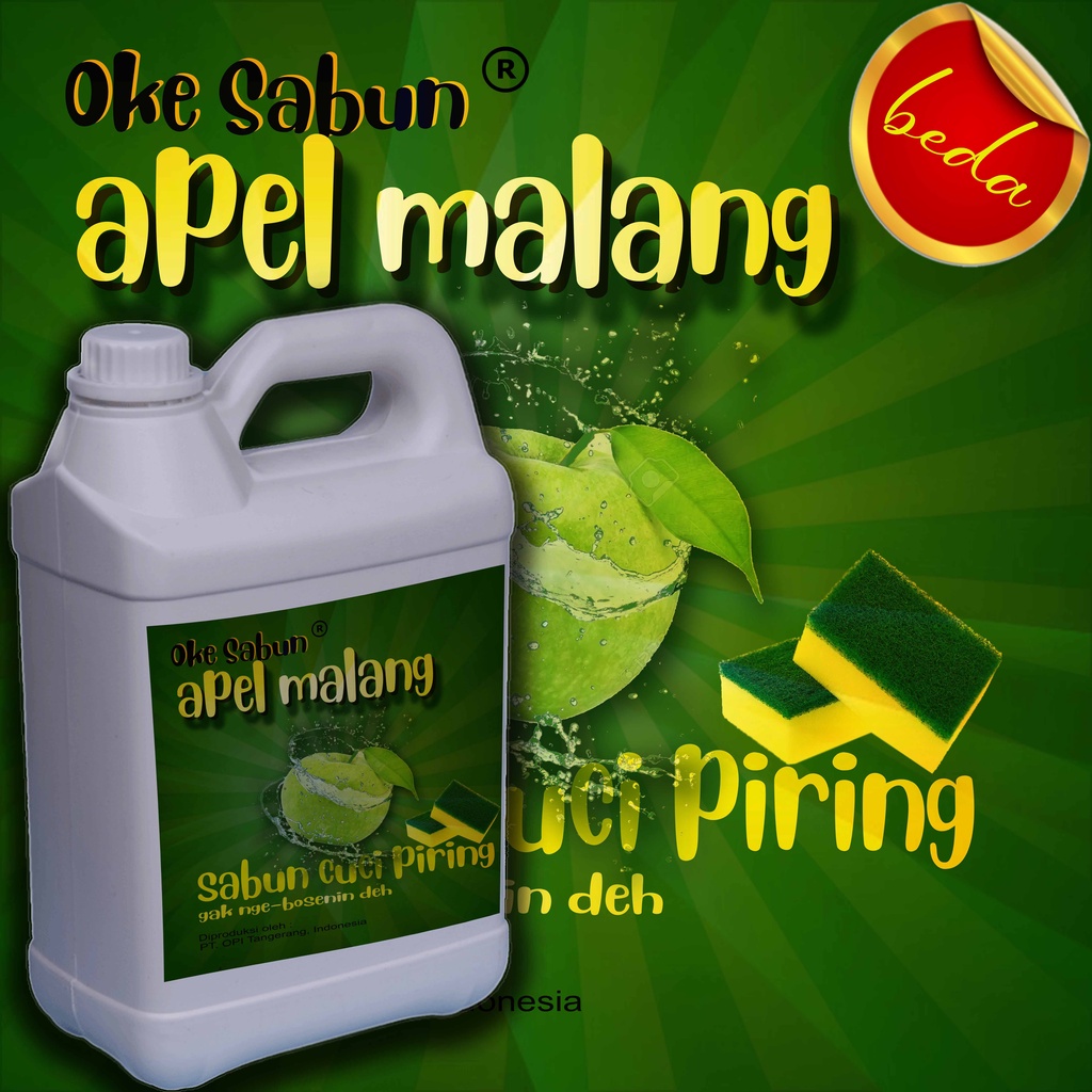 Sabun Cuci Piring 5 Liter Jeruk nipis, blueberry, apel malang, lemon Oke sabun murah dan irit (variasi 5L, 1 Liter, 500ml)