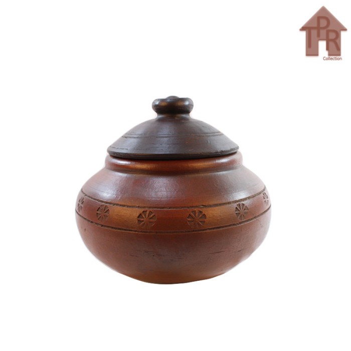 Gerabah - Gentong Beras Pipih Natural 5L - S