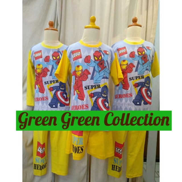 Piyama Kaos Anak Lego Superheroes