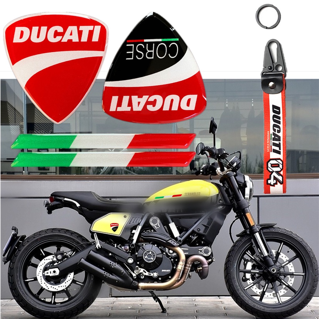 Ducati Stiker Reflektif 3D Anti Air / Gores Bahan Kulit / Nilon Untuk Aksesoris Helm Motor