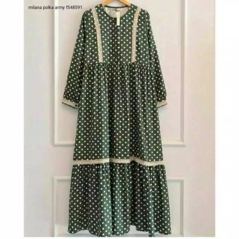 Obral Sale gamis polkadot katun Jepang