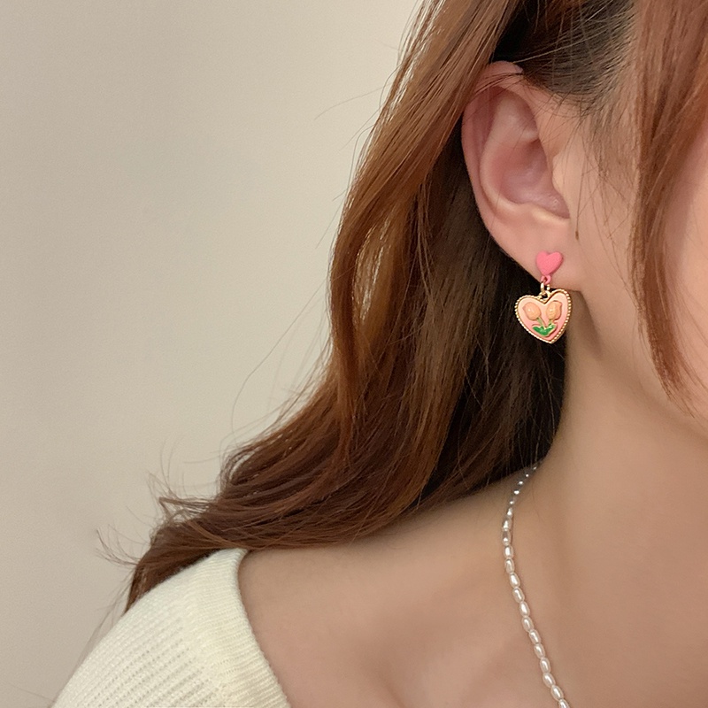 Anting Tusuk Motif Bunga Tulip Untuk Wanita